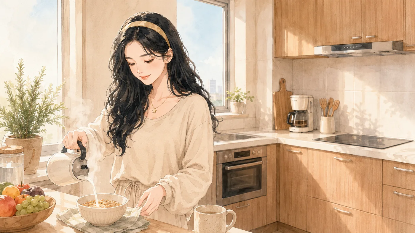 Alice 在厨房里做早饭